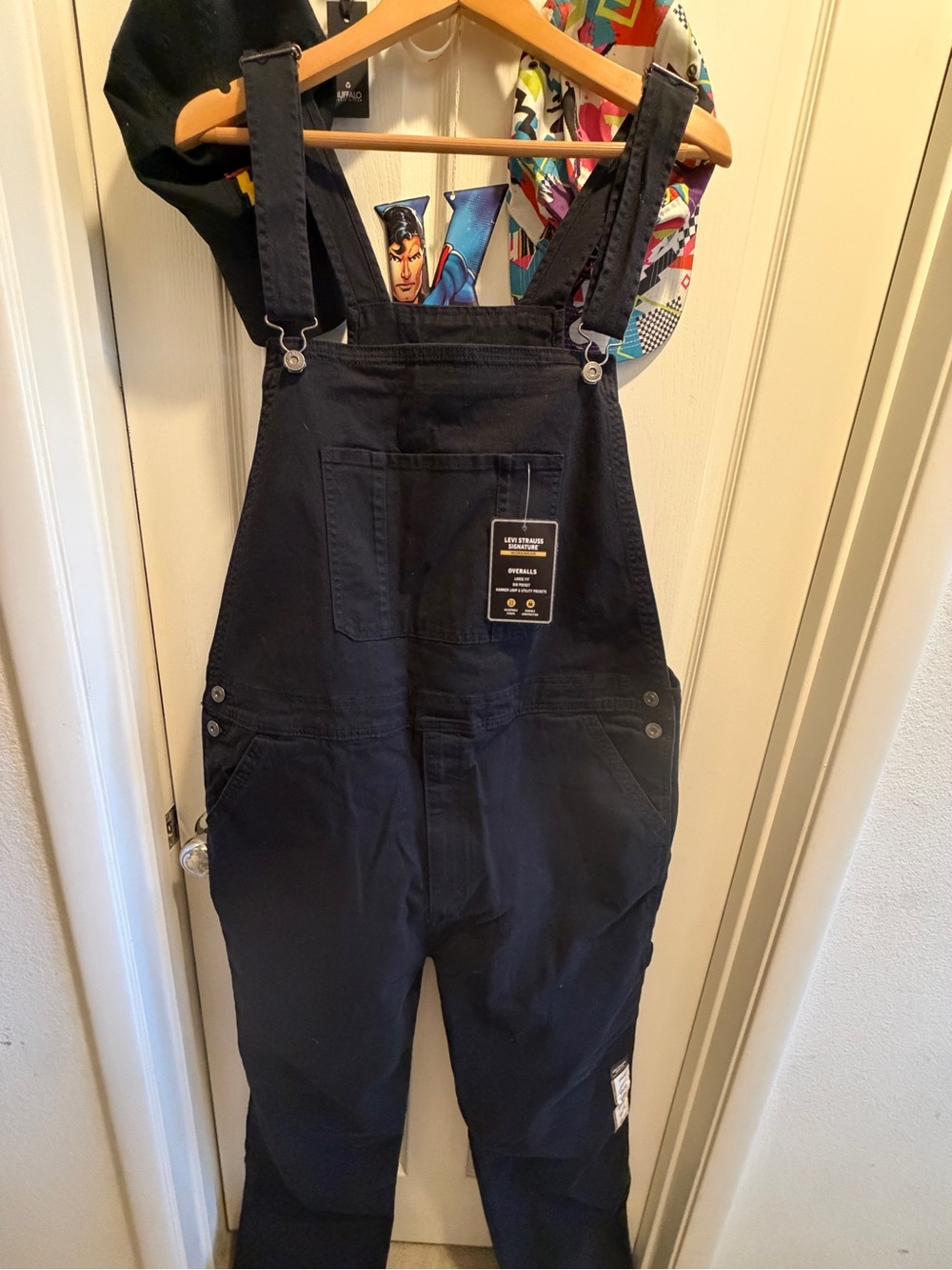 Levi's Black Denim Overalls